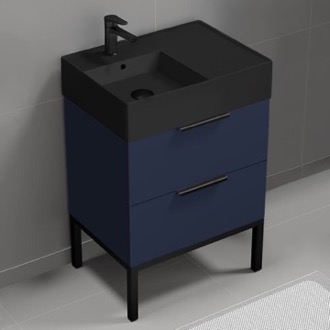 Bathroom Vanity Modern Small Bathroom Vanity, Blue, 24